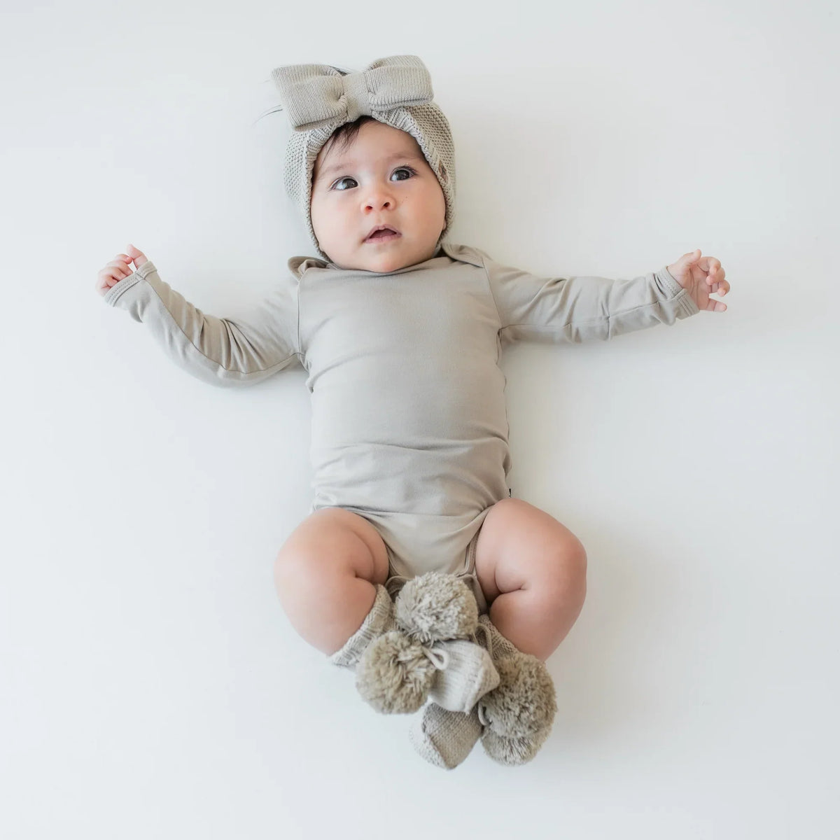 Knit Booties in Almond