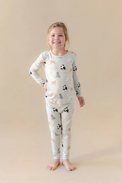 Long Sleeve Pajamas in Fluffy Cat