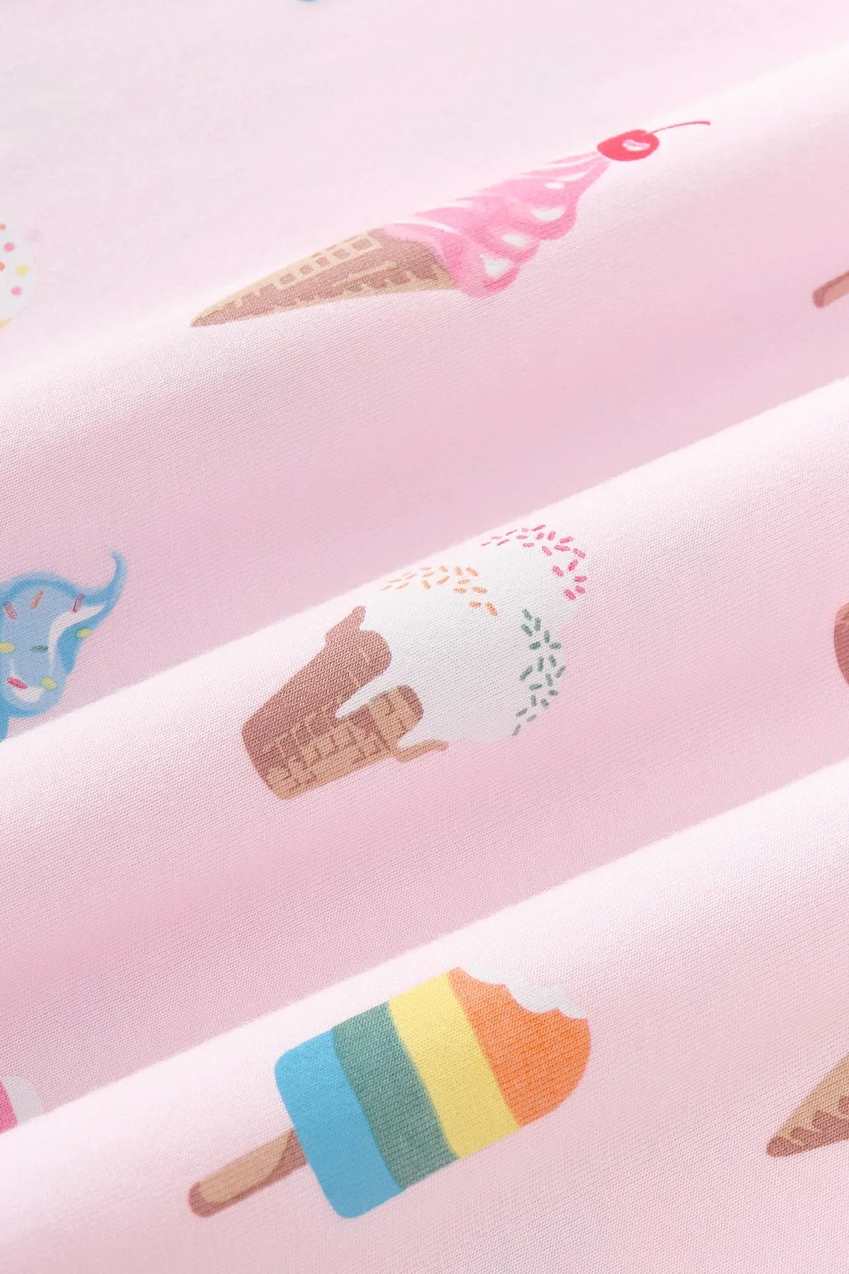 Women's Short Sleeve Cropped Pajama Set in Sakura Ice Cream