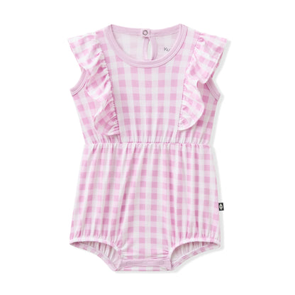 Bubble Romper in Gingham Thistle