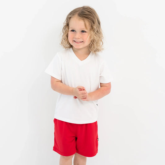 Drawstring Short in Cardinal