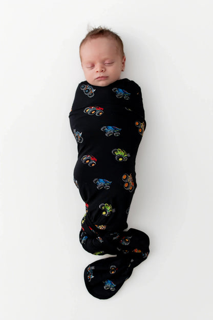 Swaddle Blanket in Monster Truck