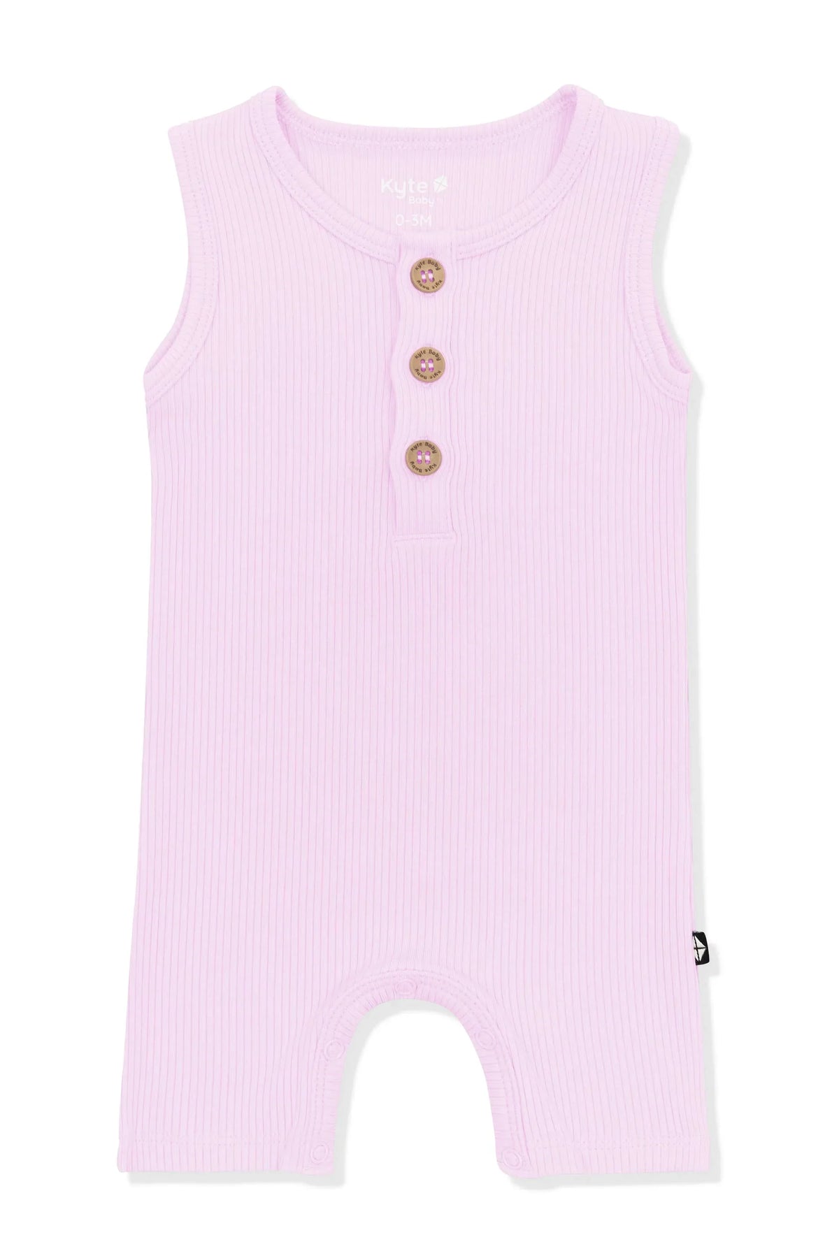 Ribbed Sleeveless Shortall in Thistle