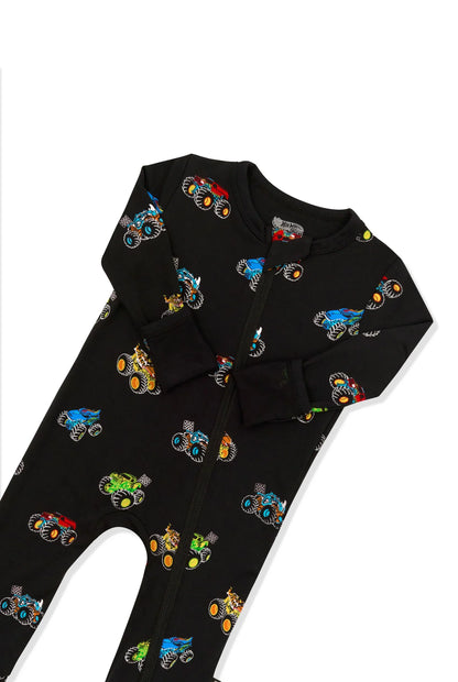 Zippered Romper in Monster Truck