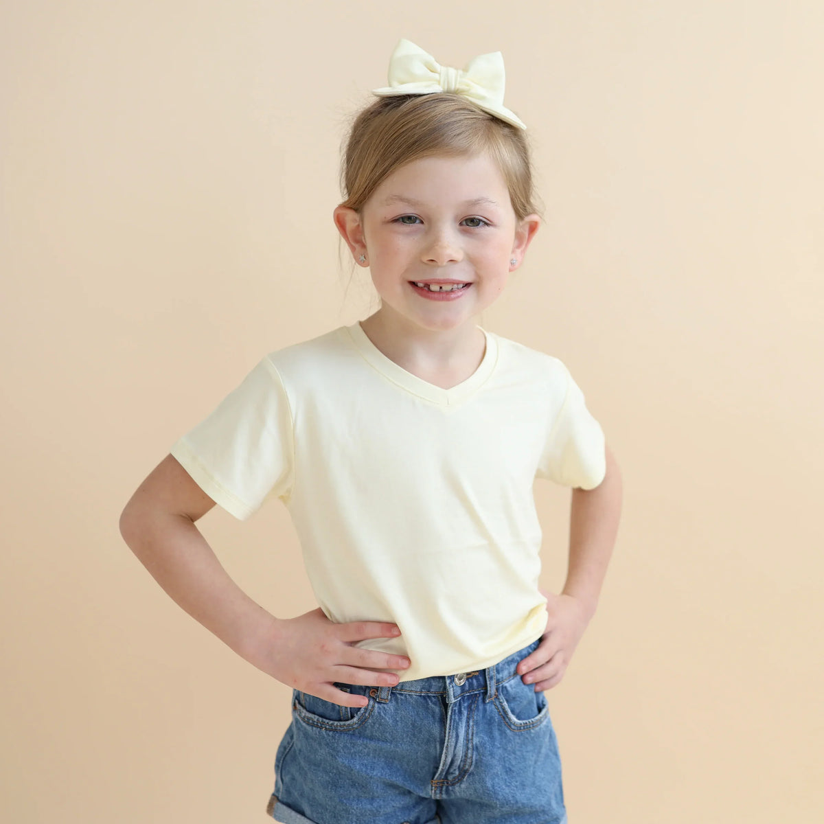 Toddler V-Neck Tee in Chamomile