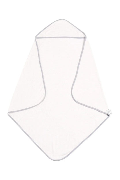 Hooded Bath Towel in Cloud with Storm Trim