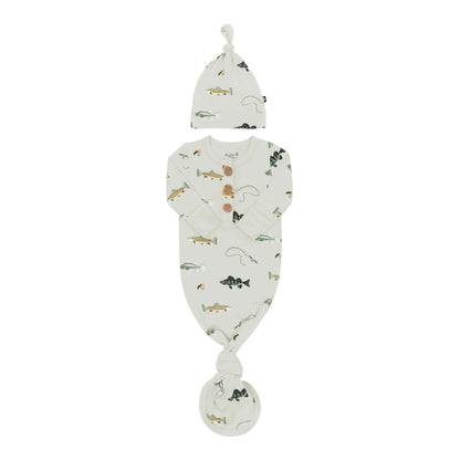 Knotted Gown with Hat Set in Fishing