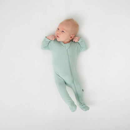 Zippered Footie in Sage