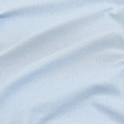 Pointelle Zippered Footie in Breeze