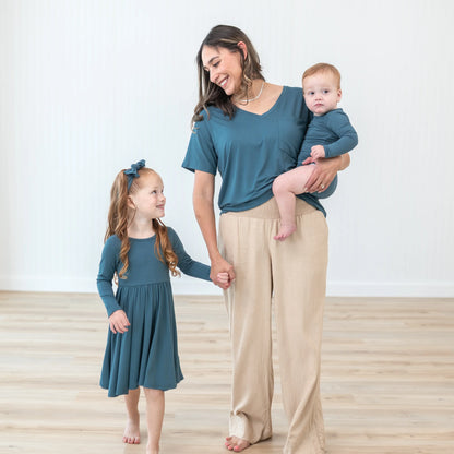 Knotted Bow Headband in Atlantic