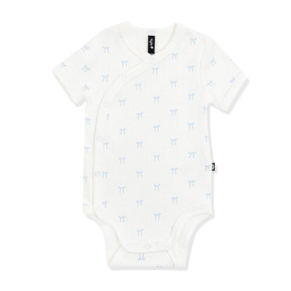 Pointelle Kimono Bodysuit in Sweet Blue Bow