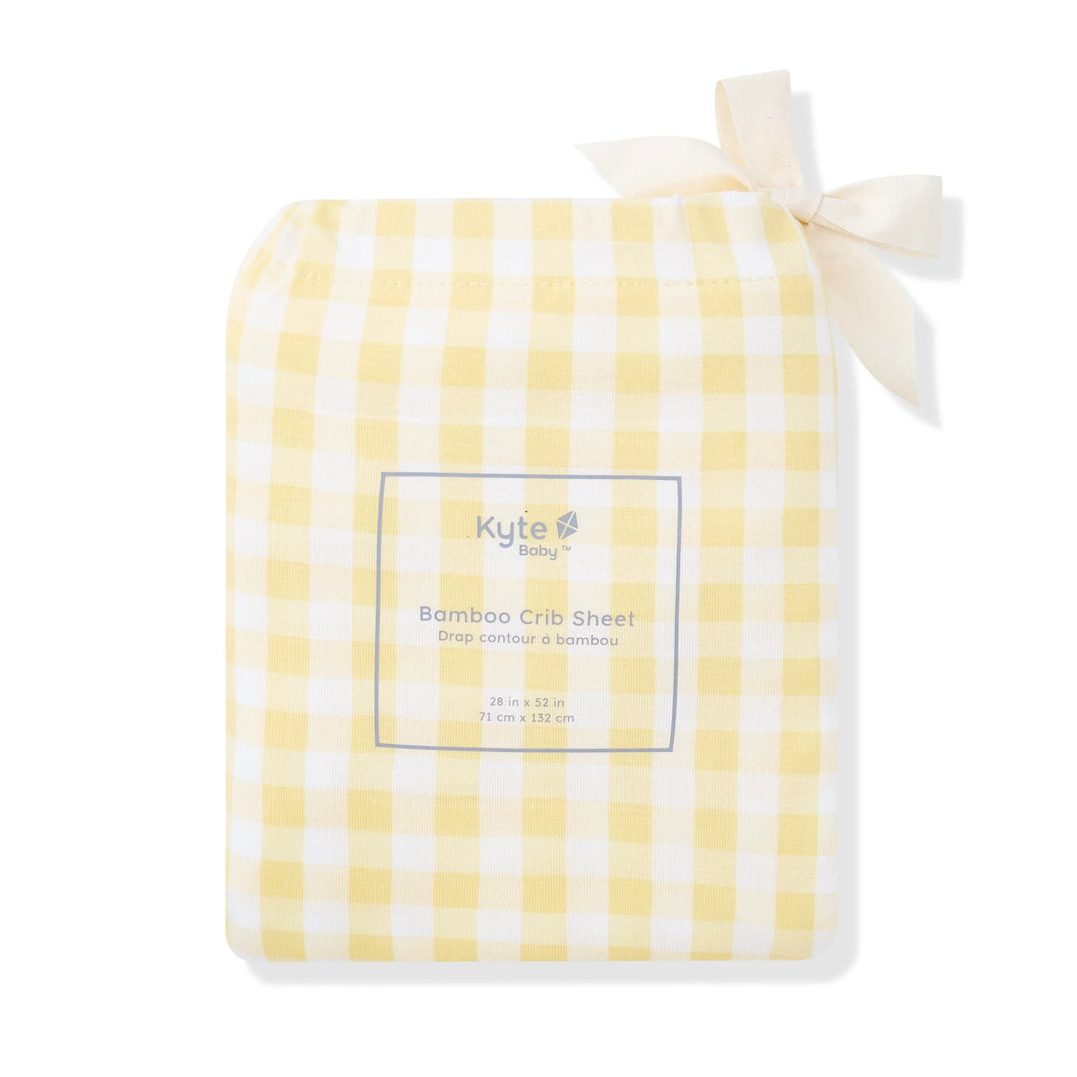 Crib Sheet in Gingham Chamomile