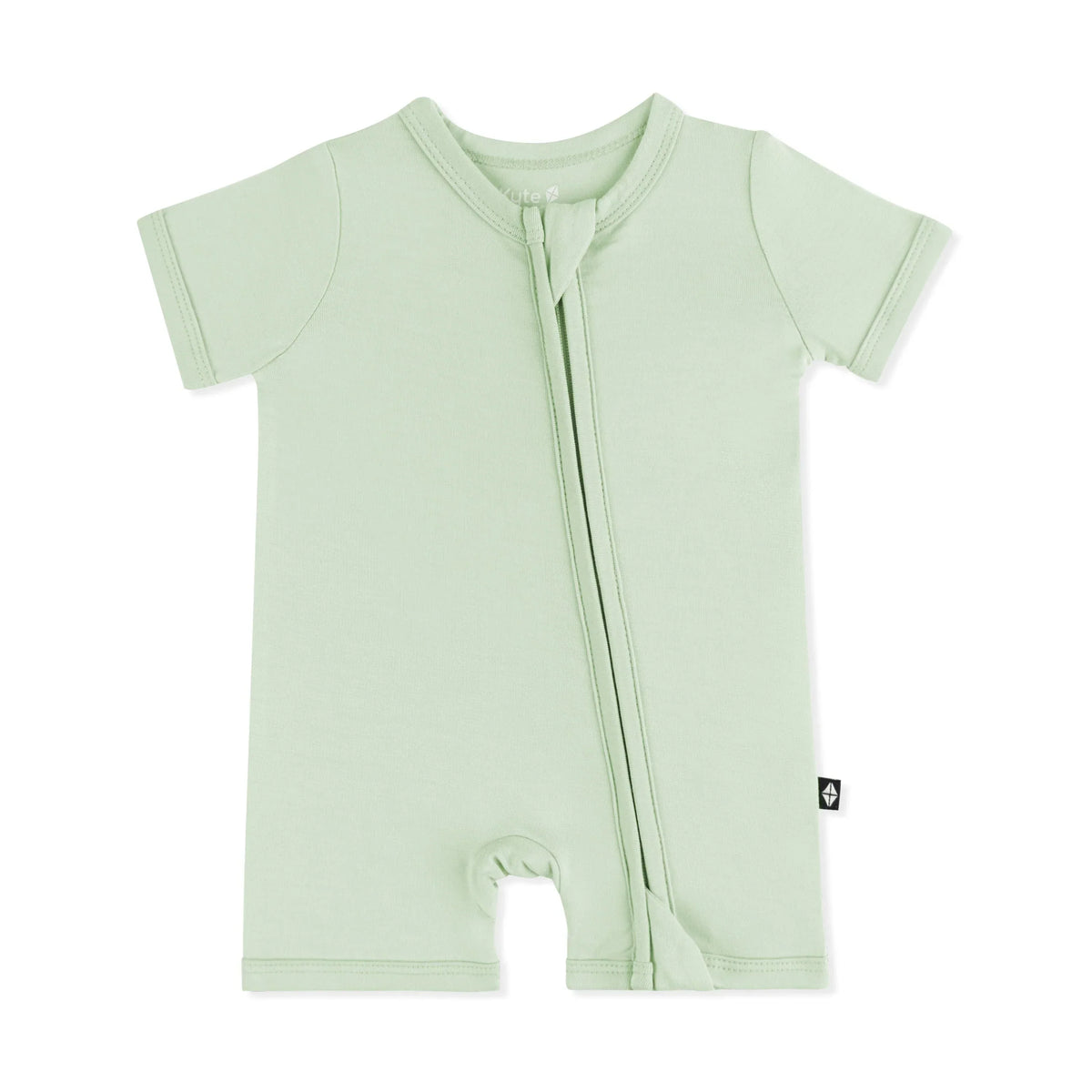 Zipper Shortall Romper in Basil
