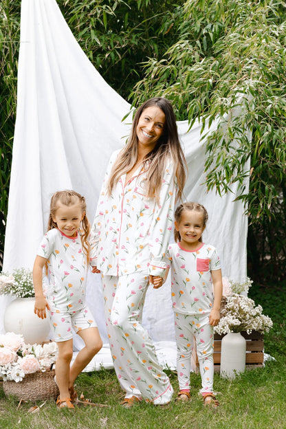Short Sleeve Pajamas in Tulip