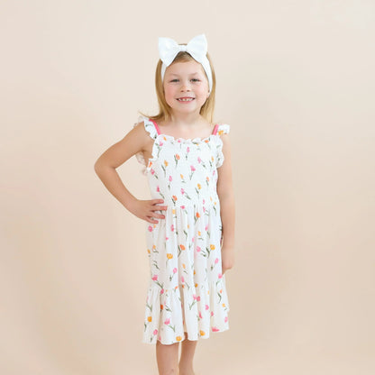 Smocked Dress in Tulip